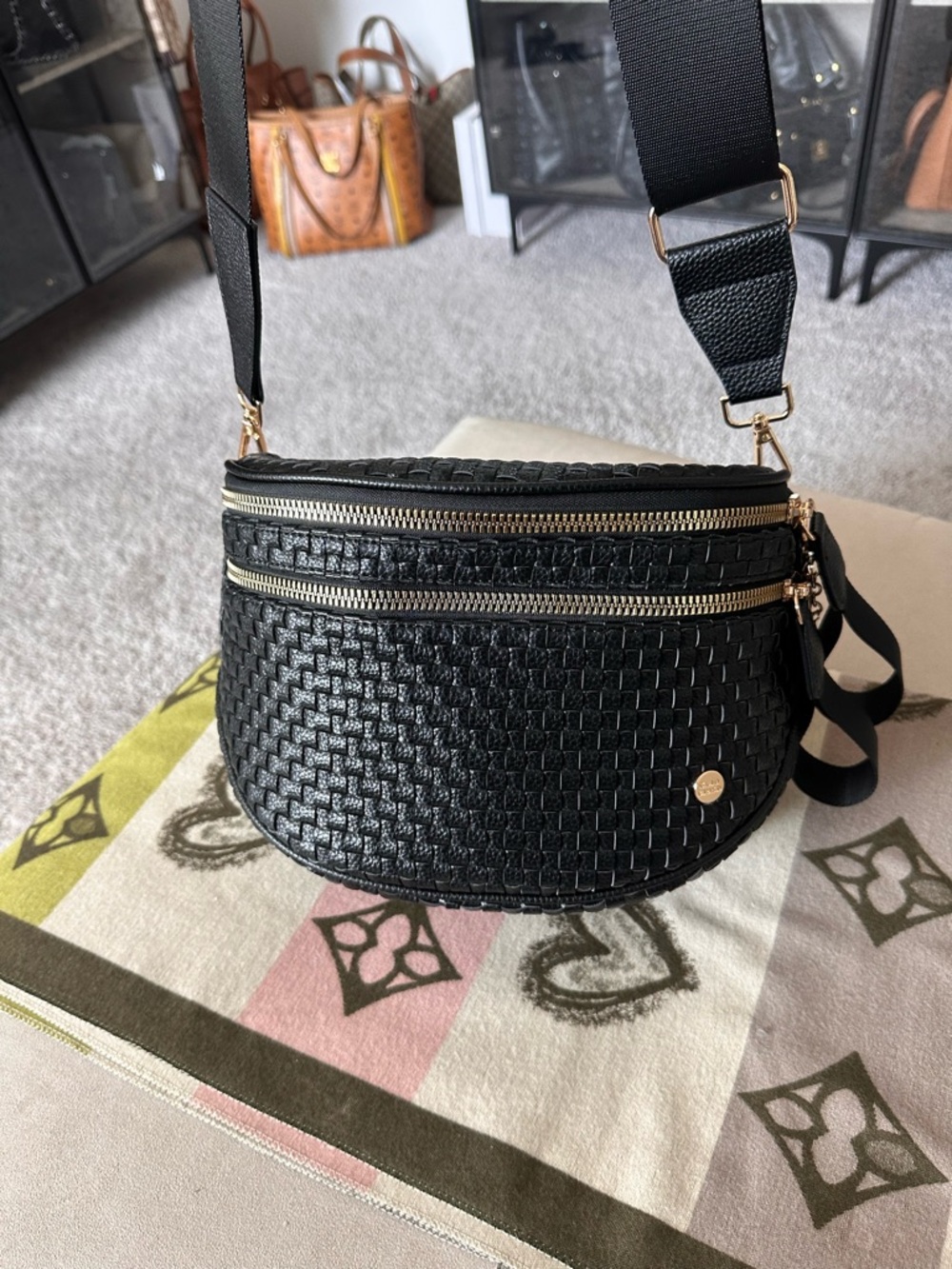 Gold Blush Signature Woven Bum Bag